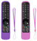 Silikon Hülle Schutzhülle für LG-MR21GA AN-MR21GC MR22GN MR22GA Magic Remote Fernbedienung,Anti-Rutsch Stoßfest für LG Fernbedienung（Lila + Rose）