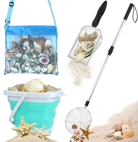 Shark Tooth Sifter for Shell Collecting, Sand Beach Toys for Kids 6 8 10 12