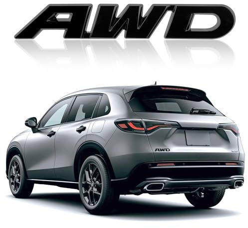 3D AWD Auto-Embleme und Abzeichen mit Klebstoff, Premium-Metall-Aufkleber für den Außenbereich, universelle Auto-Aufkleber, Ersatz für Heckklappe, Kühlergrill, Motorhaube, Kofferraum, Schwarz