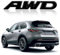 3D AWD Auto-Embleme und Abzeichen mit Klebstoff, Premium-Metall-Aufkleber für den Außenbereich, universelle Auto-Aufkleber, Ersatz für Heckklappe, Kühlergrill, Motorhaube, Kofferraum, Schwarz