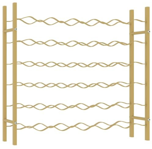 vidaXL Casier à Bouteilles pour 36 Bouteilles Étagère à Vin Casier à Boisson Stockage Rangement Cuisine Maison Intérieur Doré Métal
