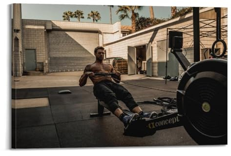 GUOYIN Fitness-Workout-Poster, Motiv: Mann mit Zugseil, Training, dekorative Leinwand, Familie, Schlafzimmer, Kunstwerk, Bild, Malerei, 30 x 45 cm