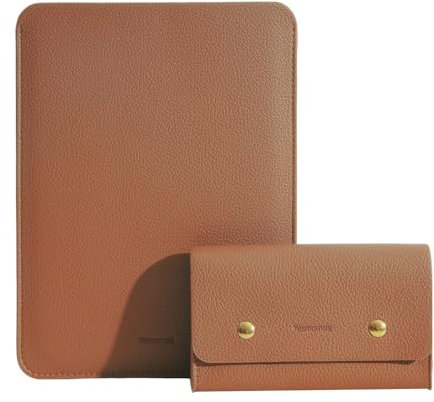 Yesmornsis Custodia imbottita in pelle PU per laptop da 13 pollici, compatibile con MacBook Air 13 A3113 M3, MacBook Pro 13 M2 A2686 2024 con custodia per caricabatterie, colore marrone