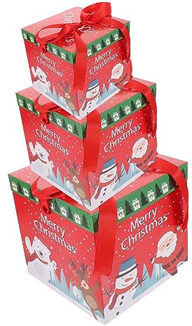 Gogogmee 3 Stück Kartons weihnachtsbox weihnachtsschachteln weihnachtsgeschenkboxen Schachteln mit Weihnachtsleckereien das Süßigkeiten Weihnachtsbedarf Adventsboxen