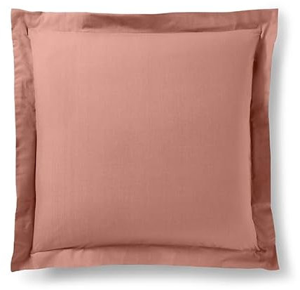 Taie d'oreiller Prémium 63 x 63 cm et 50 x 70 cm (Vieux Rose, Taie d'oreiller 63 x 63 cm Volant Plat)