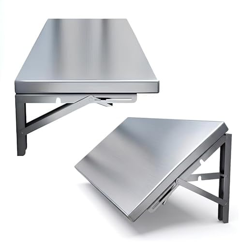 304 Edelstahl Wandklapptisch, Klappbarer Wandtisch Für Küche Und Haushalt | Platzsparender Klapptisch Computertisch Für Waschküche, Werkstatt, Balkon, Restaurant Und Kleine Räume(100*35cm)