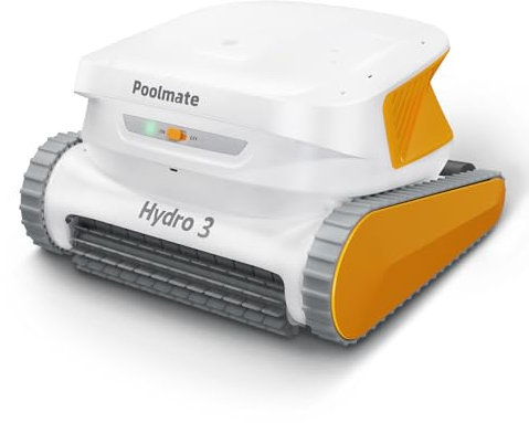 Poolmate Hydro 3 - Limpiador robótico inalámbrico de piscina, 150 W con 200 minutos de tiempo de funcionamiento, hasta 861-1070 pies cuadrados, 2 motores sin escobillas, cesta de filtro de 4.1 L,
