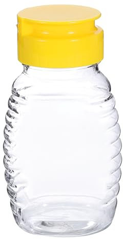 sourcing map 2pcs Plastic Honey Bottles 3.7oz 108ml Squeeze Honey Jars Bottle Leakproof Honey Dispenser Refillable Honey Containers with Flip Lid for Storing and Dispensing Sauce Syrup