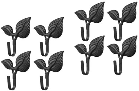 8 Piezas Ganchos De Pared Decorativos, Ganchos De Hoja Vintage De Hierro Forjado, Percheros Para Ropa, Sombreros, Llaves, Toallas, Con Tornillos Para Instalación En Dormitorios, Cocina Y Baños