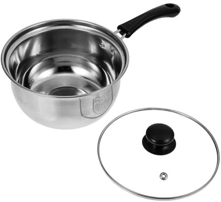 Cabilock Sartenes Antiadherentes Cacerolas De Cocina Sarten Antiadherente Sartén Antiadherente Olla Antiadherente Cacerola De Sopa De Un Solo Mango Olla De Sopa Acero Inoxidable Silver