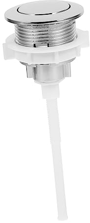 Garneck Pulsante Unico per Wc Rotondo in ABS, Argento, Facile da Sostituire, Installazione Comoda, per Cassetta Acqua e Vaschetta Water