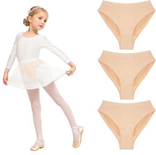 Fresilkora 3er Pack Mädchen Tanzunterwäsche, nahtlose Ballett- und Gymnastikhöschen, Balletthose Tanzhose Baumwolle Tanz Höschen für Anfänger Mädchen