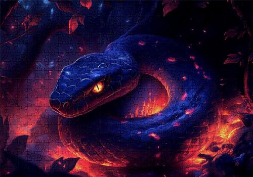 Puzzle 200 Teile Tier Puzzle Erwachsene Anspruchsvol Impossible Rätsel Schlange 35x25cm DIY Classic Holz Jigsaw für Erwachsene und Kinder ab 14 Jahren, Verfügbar Als Geschenke für Frauen Männer C-835