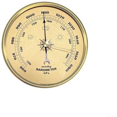 AugustknowU Barometro con struttura in metallo per la casa con orologio meccanico che misura la pressione atmosferica che fornisce aggiornamenti meteorologici affidabili (90 mm)