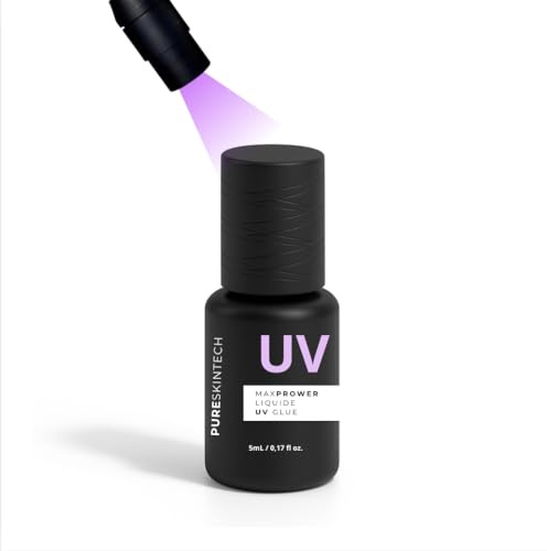 UV-Kleber für Wimpernverlängerungen 0,3 Sekunden aushärten wasserfest, bis die Wimpern natürlich vergossen werden, Muss mit UV-Licht (5 ml, transparentes Schwarz)