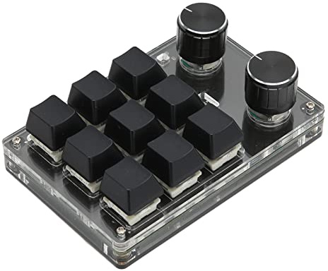 BONKZEBU Dual-Modus, Mechanische Gaming-Tastatur, 9 Tasten, 2 Knöpfe, Kabellos, BT, USB, OSU-Tastatur, DIY, Programmierbare Tastatur für Büro, Spiele, Musiklabor, Schwarz
