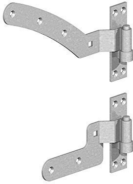 Wyre Direct Heavy Duty Garden Shed Door Hinges - Galvanised Curved Rail Right-Handed Hinges