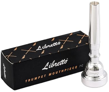 Libretto 7C Trumpet Mouthpiece, 2μm Silver-Plated Finish, Universal Fit for Any Trumpet Receivers, High-Performance for Beginners or Young Trumpeters, AC024-1
