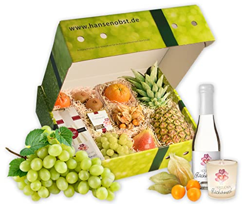 Hansen Obst - Geburtstags Geschenkbox - fruchtige Obst-Box - “Herzlichen Glückwunsch” - Präsentkorb - Obst-Geschenkset - gefüllte Obstkiste - Geschenk Obstbox