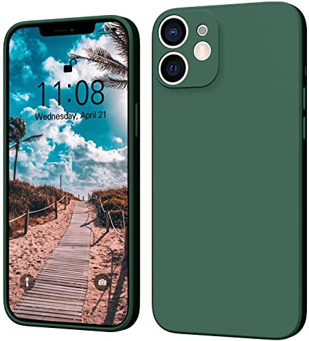 ORDA Hülle Kompatibel mit iPhone 11 Silikon Case, Hanyhülle Ultra Dünn Slim mit Microfiber, Kratzfeste Rundumschutz Schutzhülle Hülle für iPhone 11 6.1'' Dunkel Grün