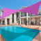 Voile d ombrage Balcon # 95% Une Protection des Rayons UV Voile d ombrage rectangulaire perméable Mat de Fixation Toile ombrage Pelouse, Parking, Pourpre 3x3m