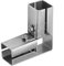 6 Pcs 1 Split Square Tube Connector, Stainless Steel 3 Way L Square Tube Fitting Fence Guardrail Rail Clamp