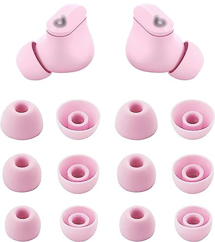 ALXCD Ear Tips Compatible with Beats Studio Buds, S/M/L 3 Sizes 6 Pairs Soft Silicone Earbuds Tips Eartips Replacement, Compatible with Beats Studio Buds, Sunset Pink