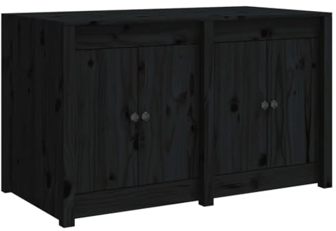 vidaXL Mobile da Cucina da Esterno Nero 106x55x64 cm Legno Massello di Pino