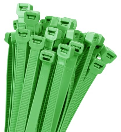 Armpow 45,7 cm grüne Kabelbinder, robust, 100 Stück, 90,7 kg, ultra-exklusive, starke Kunststoffdrahtbinder, große Kabelbinder, extra lange Kabelbinder, für Innen- und Außenbereich, UV-beständig