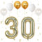 VUCDXOP Champagner Gold Luftballon 30, XXL Riesige Geburtstag Ballon 30, 40 - 101cm Ballon Zahl Deko Folienballon Zahlen 0 & 3, Geburtstagsdeko Jubiläum Party Deko, Fliegt mit Helium (Nummer 30)