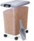 Nobleza - Contenedor de Comida para Mascotas 30L, Mascotas Caja de Alimentos con Ruedas Contenedor, Tapa abatible, hermética, Transparente, Ruedas y Pala, para Comida para Perros y Gatos, Gris