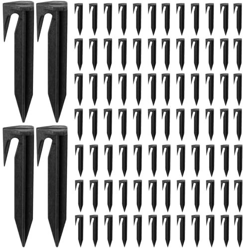 Gatphy 100Pcs Pegs for Robotic Lawnmower Boundary Cables, Universal Ground Anchor Boundary Wire Pegs Lawn Mower Peg Hooks Ground Securing Pegs for Robotic Lawn Mowers Boundary Cable Wire