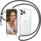 Nupcknn Handykette für iPhone 16 Pro Max Hülle mit Band,Ultra Dünn Transparent Handyhülle (Abnehmbar Einstellbar) Necklace mit Kordel zum Umhängen Kameraschutz Handy Kette Stossfest Schutzhülle