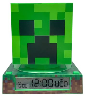 LAMPARA 3D CON DESPERTADOR Y FECHA MINECRAFT (4x1)