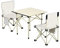 MAKAFDGAS Outdoor-Klapptisch und Stuhl-Set, Picknick-Campingtisch, Eierrollentisch aus Aluminiumlegierung, Klapptisch, Klappstuhl, Hocker (Grau 3 Stück) (Weiß 3 Stück) Atmosphere