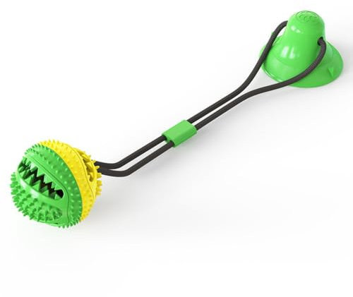 Europesiyu Pet Supplies Molar Leaked Food Ball Suction Cup Tug of War Dog Toy