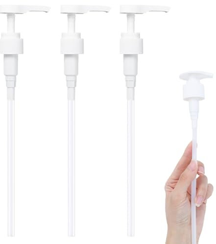 6 Pieces Syrup Dosing Pumps, Tête de Pompe à Poussée à 28 Dents, Pompe à Lotion pour Savon à Main, Tête de Pompe pour Bouteille Cosmétique, Compatible avec Peut Contenir du Shampoing, du Gel Douche