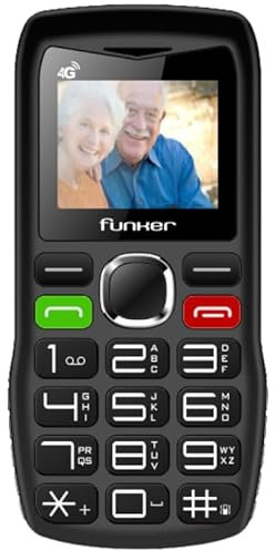 Funker C140 Classic 4G - Teléfono Móvil para Personas Mayores con Botón SOS - Teclas Grandes y Volumen Alto -USB-C - Bateria 1000mAh - Pantalla Grande de 1,8 Pulgadas - Fácil de Usar