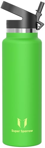 Sparrow Botella Agua Acero Inoxidable 1.5L SwivelSip Botella Termica Pajita | Antifugas, Apta lavavajillas, Acero Inoxidable, Sin BPA, Térmica, Vacío, Fría, Escuela, Niños, Diario