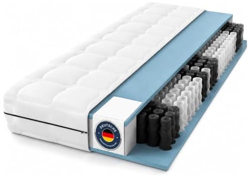 BMM Taschenfederkernmatratze Ortho Medic Plus 180x200 cm H4 25 cm 7-Zonen | Taschenfederkern mit 7 Liegezonen und 25 cm Höhe passt sich Ihrem Körper an und fördert eine natürliche Liegeposition.
