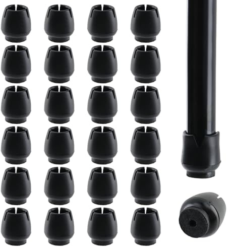 Antrader Möbelgleiter aus Silikon, mit Filz-Pads, rutschfest, für Sofa, Stuhl, Tisch, passend für runde Durchmesser von 1,2–1,6 cm, Schwarz, 24 Stück