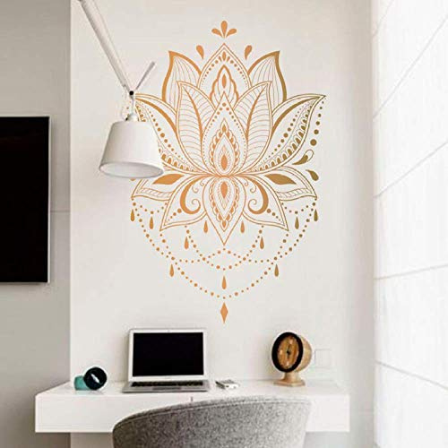 Lotus Wandtattoos Boho Vinyl Wandtattoos Yoga Studio Aufkleber Aufkleber Lotus Wandtattoos 62X42Cm