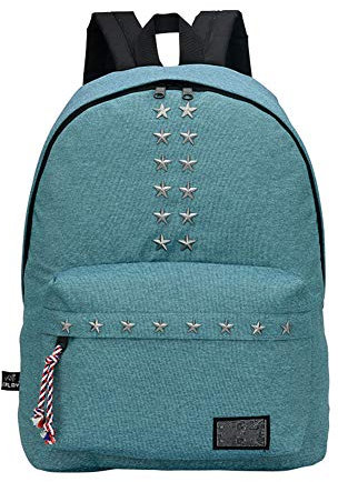 Lässiger Computer Rucksack, Aus Wasserabweisendem Polyester, Leicht Und Tragbar, Multifunktionstasche, Atmungsaktiver Gurt, Personalisierte Sternverzierung (Blue)