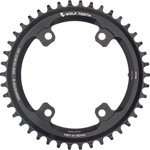 Wolf Tooth 110-grx-0 Einscheibenschloss, oval, 110 Bcd Shimano Grx, Unisex Erwachsene, Schwarz, 42T