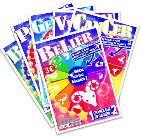 Carte à gratter Annonce Grossesse - Papy - Mamie - Tata - Tonton - La famille s'agrandit ! - bébé arrive bientôt ! (Carte à gratter annonce grossesse - signe ASTRO)