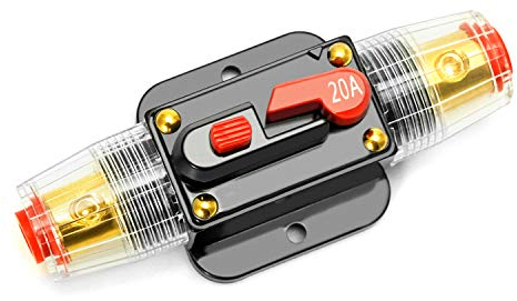 QWORK 20A Auto disjoncteur, avec commutateur manuel de réinitialisation de fusible pour interrupteur stéréo de Protection de voiture