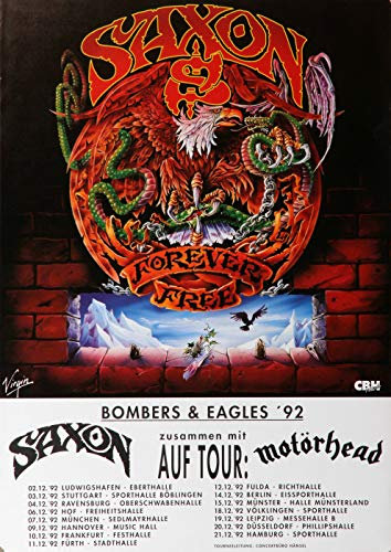 Premium Poster/Plakat | DIN A1 | Wanddeko | Live Konzert Veranstaltung » Saxon - Forever Free, Tour Dates 1992 «