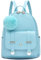 I IHAYNER Zaino alla moda per ragazze mini zaino borsa per donne ragazze adolescenti borse in pelle PU pompon zaino borsa a tracolla, Azzurro chiaro, Small, classico
