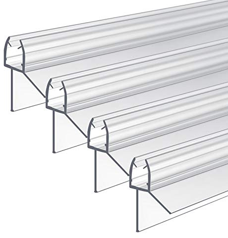 IMPTS Dichtung Dusche 100 cm für Duschtür mit Glasstärke 5mm / 6mm Ersatz Duschdichtung Mit verlängerten Gummilippen für trockenen Boden im Bad (4 Stück)