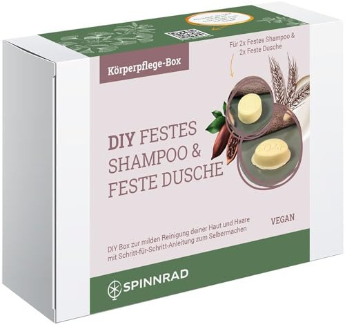 DIY Box Kosmetik zum Selbermachen, Festes Shampoo & Feste Dusche